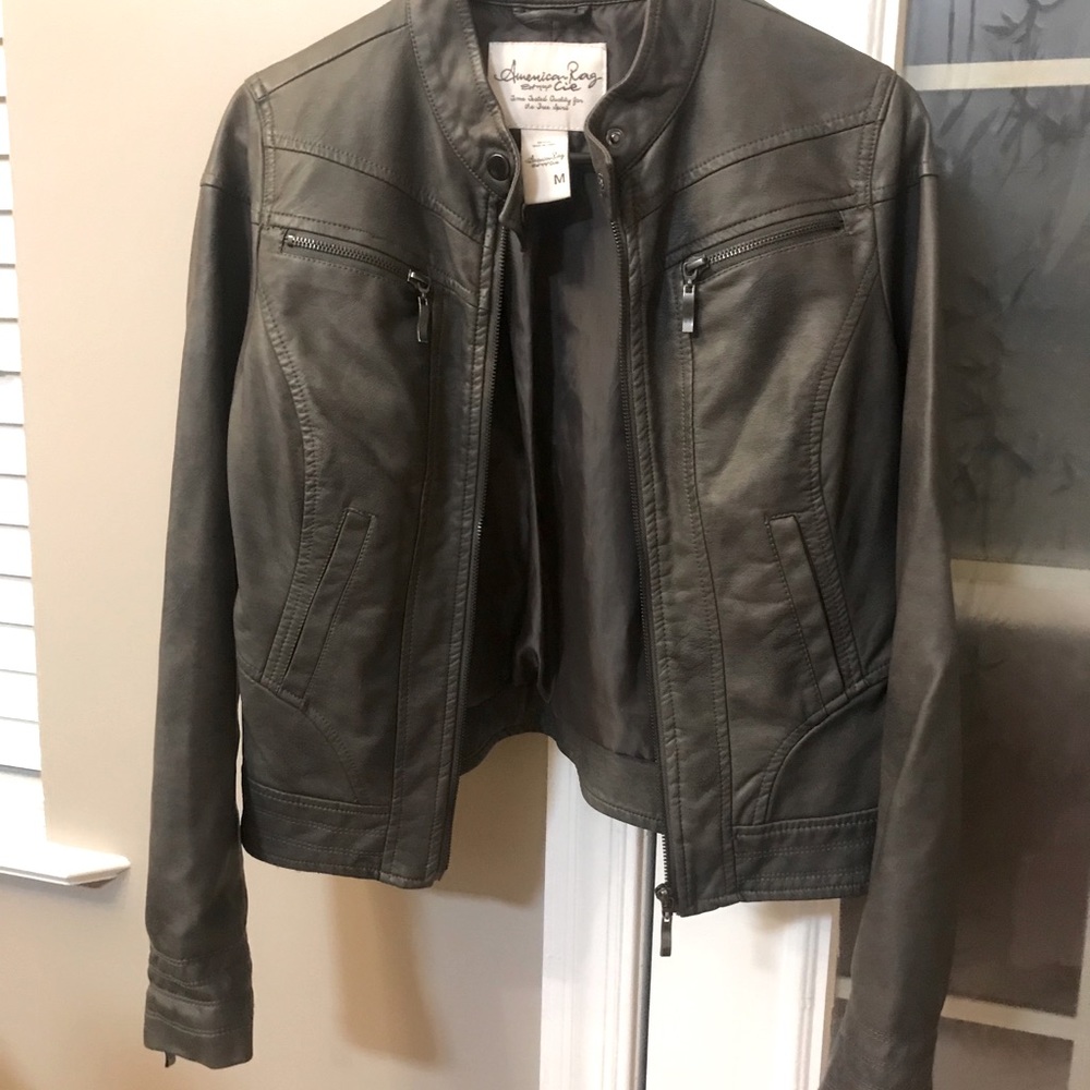 Moving sale! Must go! Gray Faux Leather Jacket